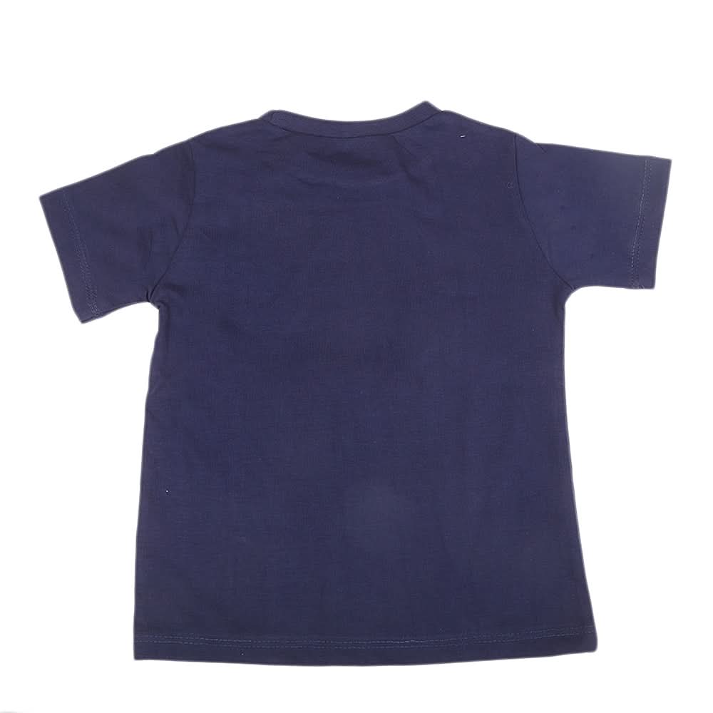 Boys Printed Half Sleeves T-Shirt 4733 - Navy Blue, Kids, Boys T-Shirts, Chase Value, Chase Value