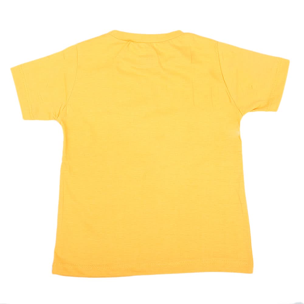 Boys Printed Half Sleeves T-Shirt 4747 - Yellow, Kids, Boys T-Shirts, Chase Value, Chase Value