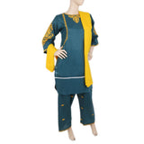 Women's Embordered 3 Piece Suit - Steel Green, Women, Shalwar Suits, Chase Value, Chase Value