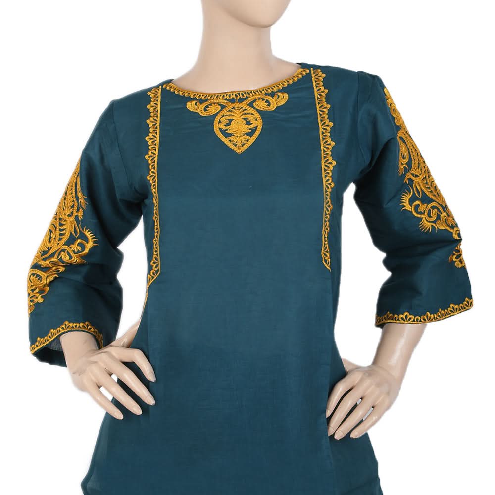Women's Embordered 3 Piece Suit - Steel Green, Women, Shalwar Suits, Chase Value, Chase Value