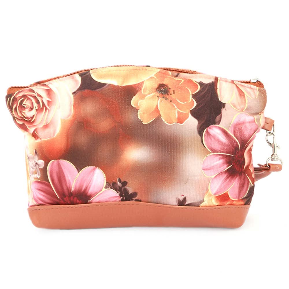 Women's Flower Printed Pouch - Light Brown, Women, Wallets, Chase Value, Chase Value