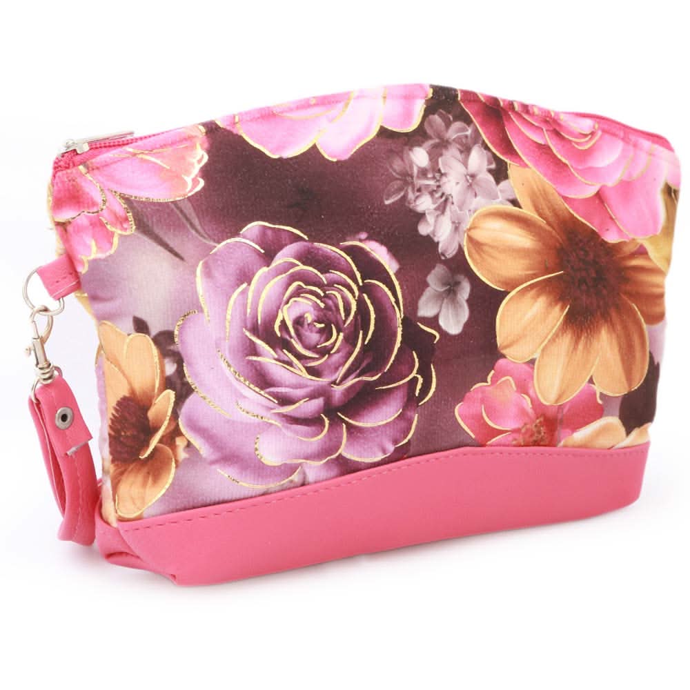 Women's Flower Printed Pouch - Pink, Women, Wallets, Chase Value, Chase Value