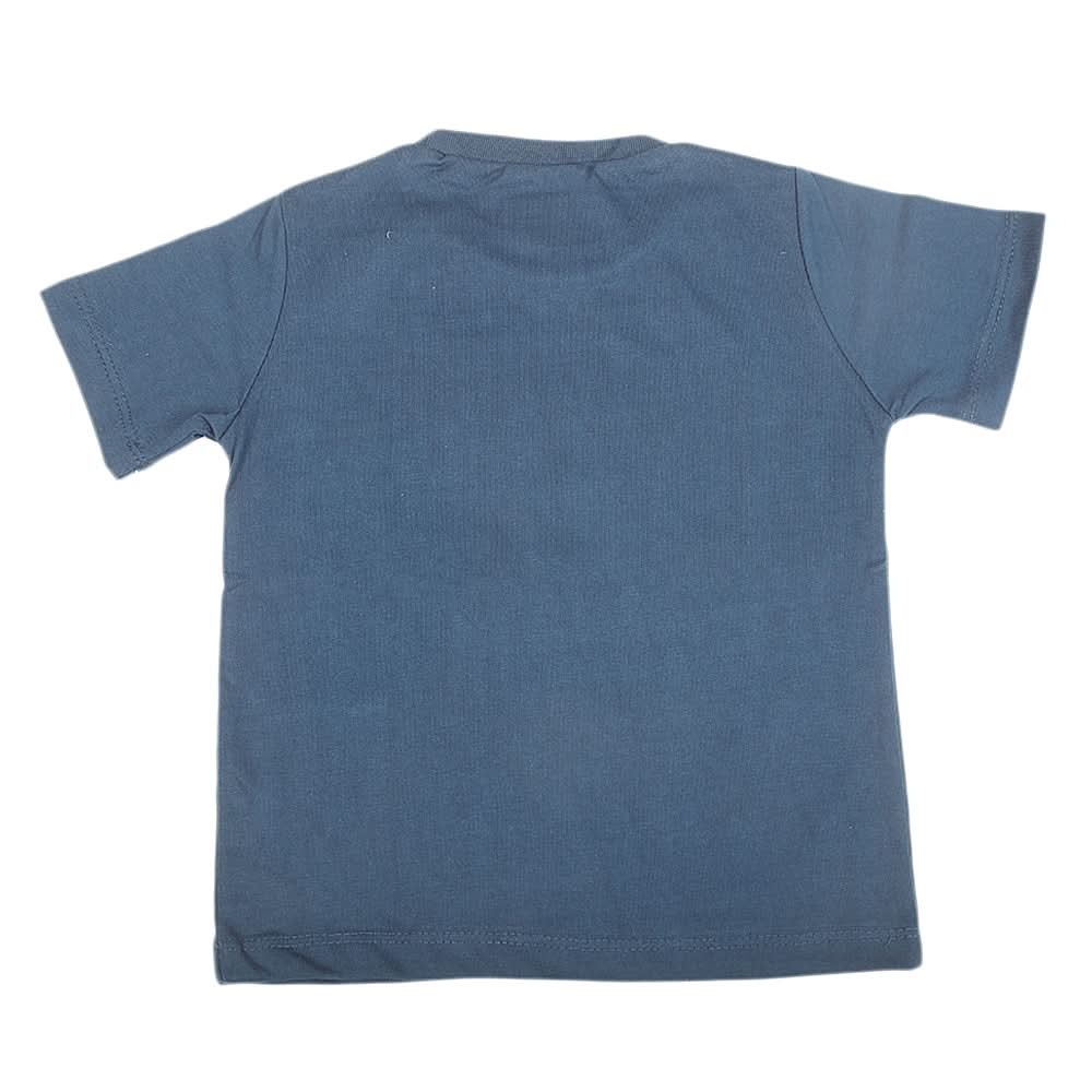 Boys Half Sleeves Jersey T-Shirt 4133 - Steel Blue, Kids, Boys T-Shirts, Chase Value, Chase Value