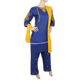 Women's Embordered 3 Piece Suit - Royal Blue, Women, Shalwar Suits, Chase Value, Chase Value