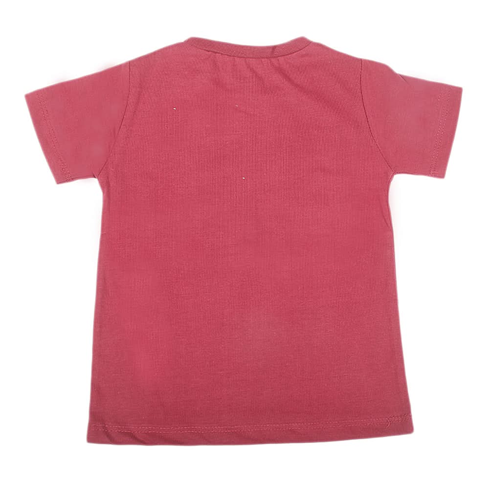 Boys Printed Half Sleeves T-Shirt 4747 - Maroon, Kids, Boys T-Shirts, Chase Value, Chase Value