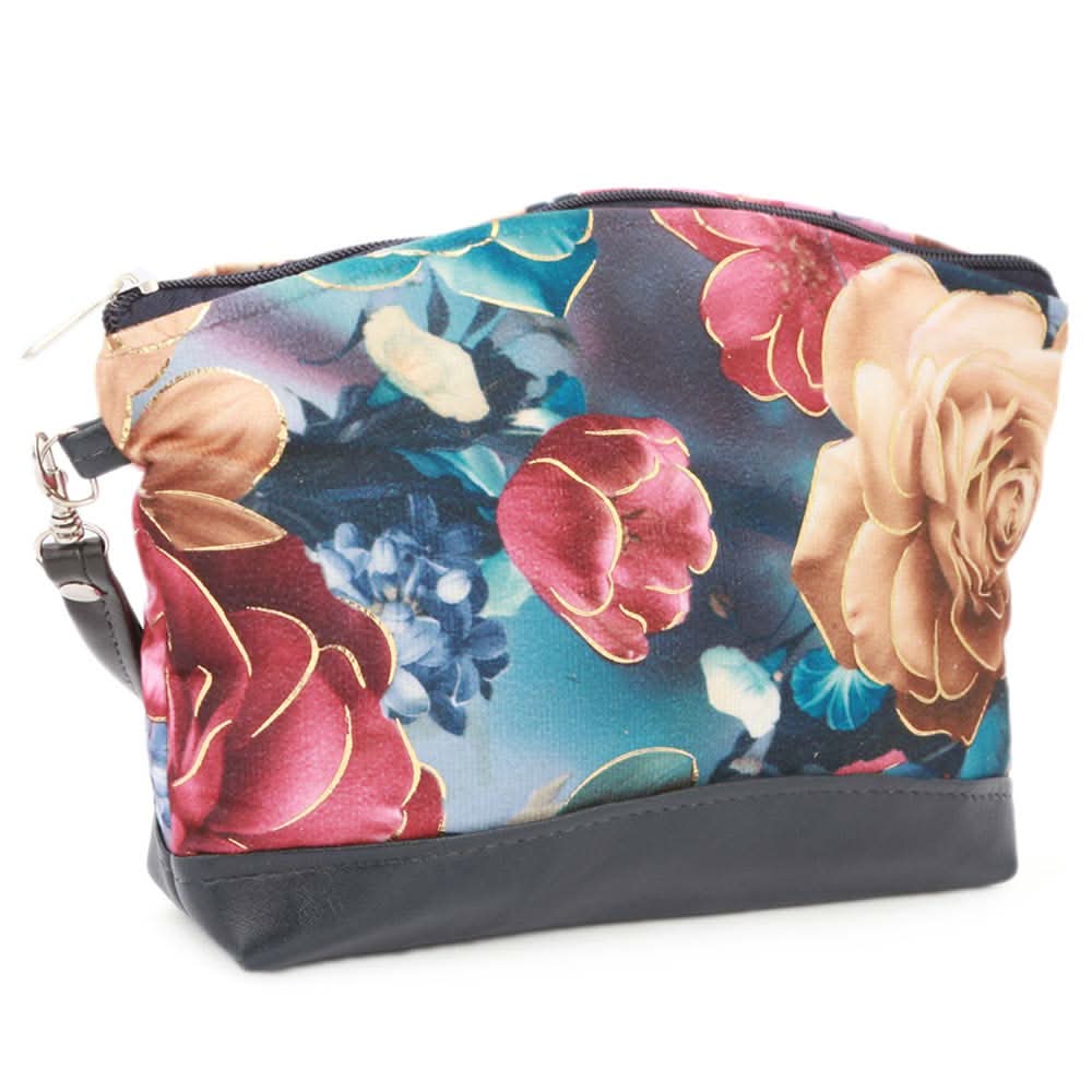 Women's Flower Printed Pouch - Navy Blue, Women, Wallets, Chase Value, Chase Value