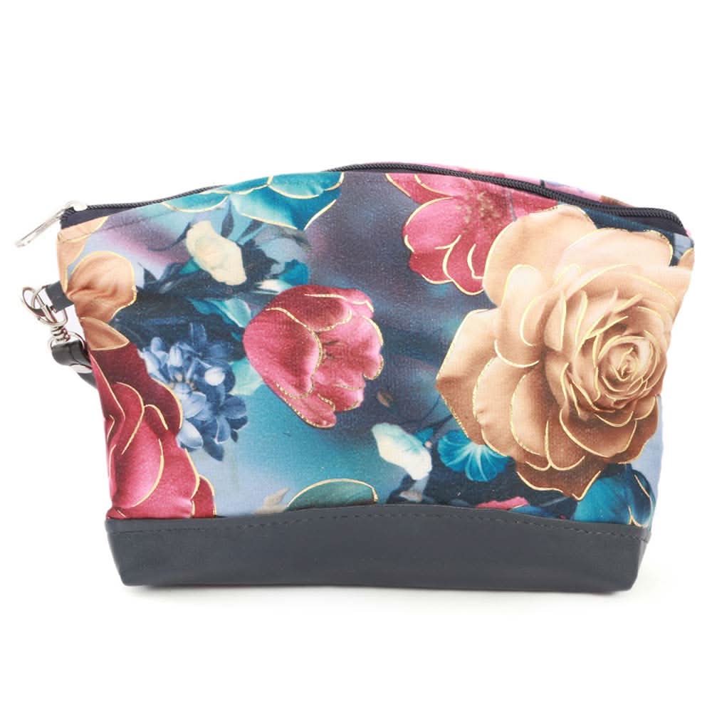 Women's Flower Printed Pouch - Navy Blue, Women, Wallets, Chase Value, Chase Value