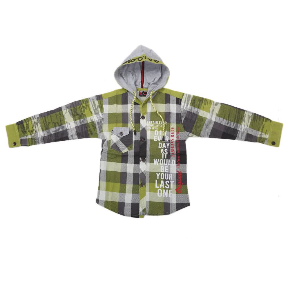 Boys Full Sleeves Casual Shirt - Green, Kids, Boys Shirts, Chase Value, Chase Value
