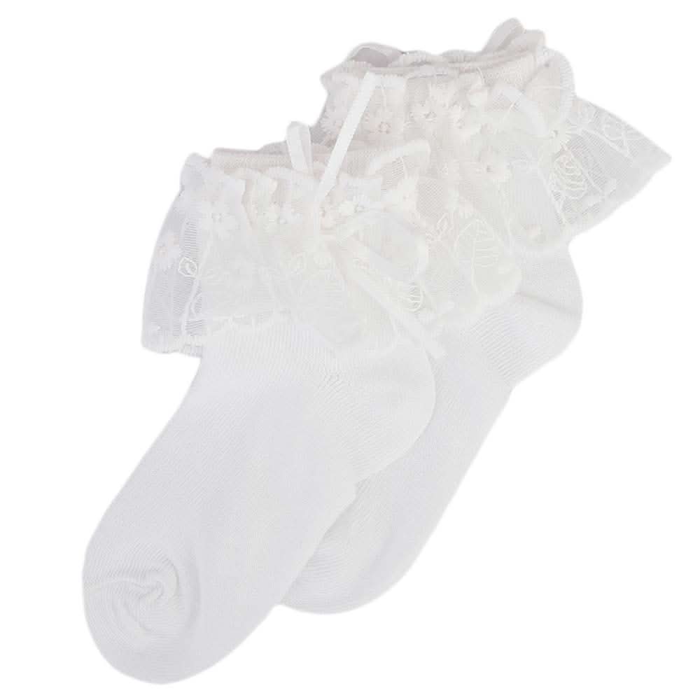 Girls Frill Socks - White, Kids, Girls Socks, Chase Value, Chase Value
