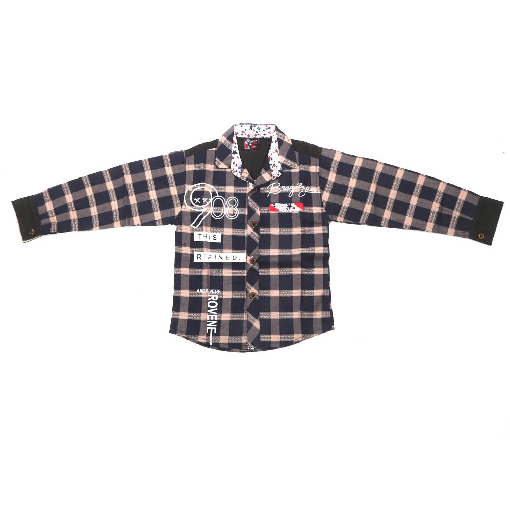 Boys Full Sleeves Casual Shirt - Navy Blue, Kids, Boys Shirts, Chase Value, Chase Value