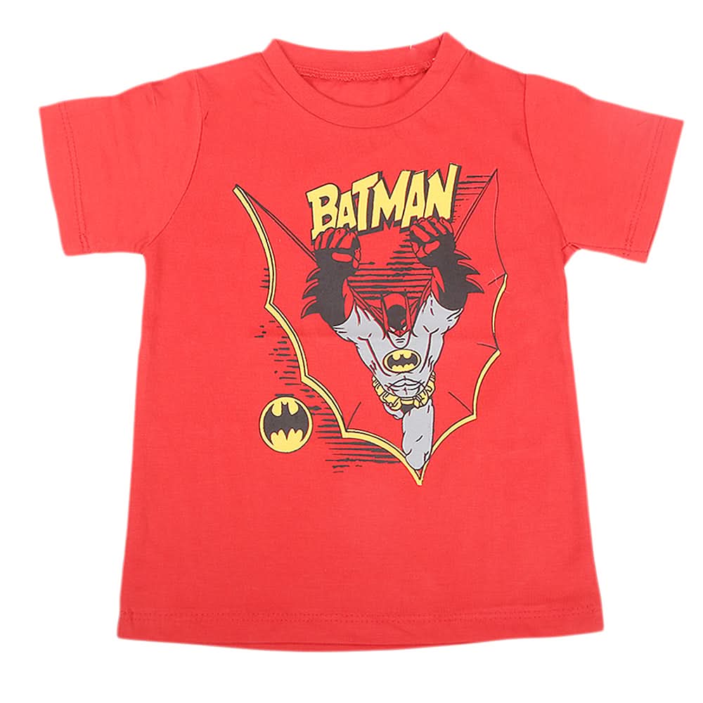 Boys Printed Half Sleeves T-Shirt 4733 - Red, Kids, Boys T-Shirts, Chase Value, Chase Value