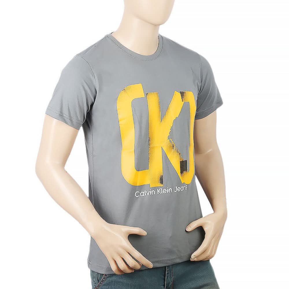 Men's Half Sleeves Printed T-Shirt - Grey, Men, T-Shirts And Polos, Chase Value, Chase Value