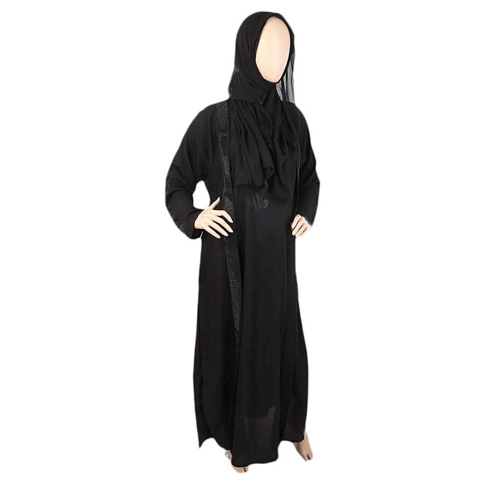 Women's Nag Patti Abaya - Black, Women, Abayas, Chase Value, Chase Value