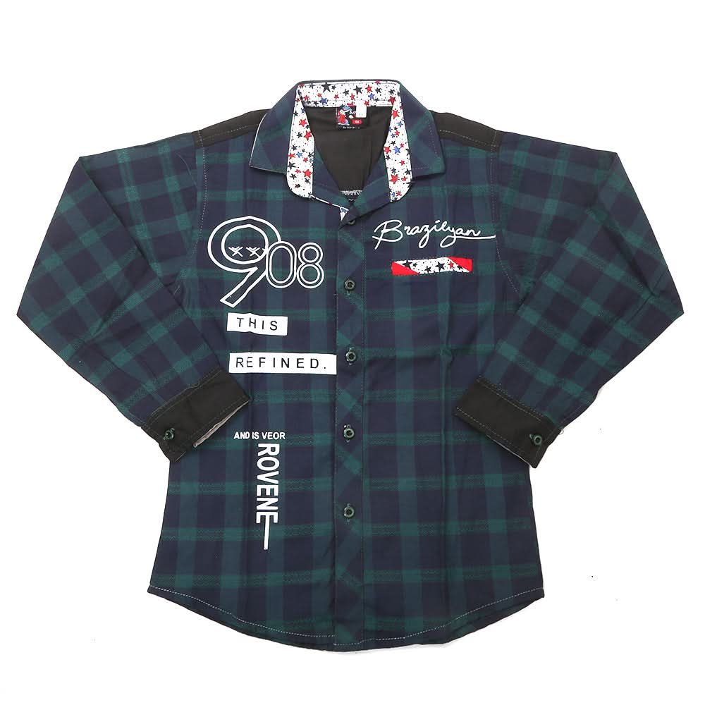 Boys Full Sleeves Casual Shirt - Green, Kids, Boys Shirts, Chase Value, Chase Value