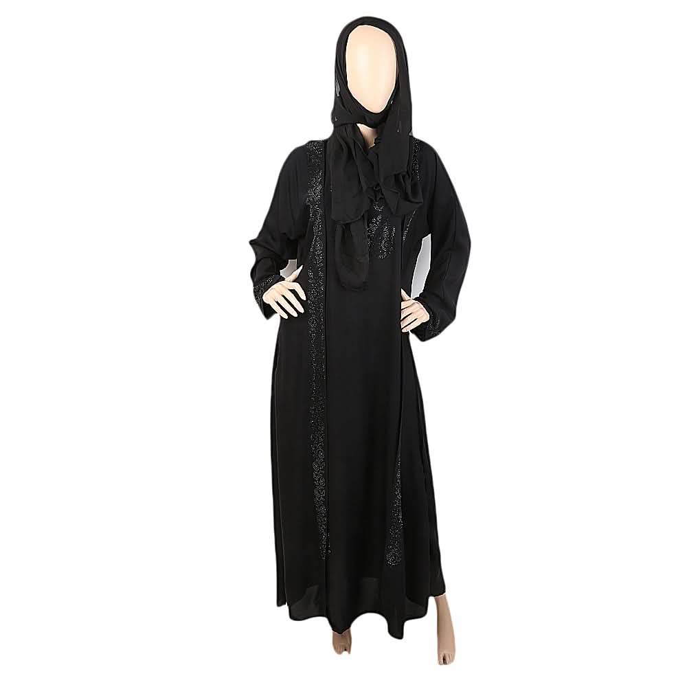 Women's Nag Patti Abaya - Black, Women, Abayas, Chase Value, Chase Value