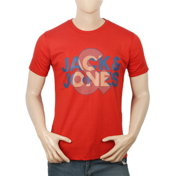 Men's Half Sleeves Printed T-Shirt - Rust, Men, T-Shirts And Polos, Chase Value, Chase Value