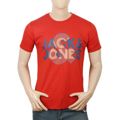 Men's Half Sleeves Printed T-Shirt - Rust, Men, T-Shirts And Polos, Chase Value, Chase Value