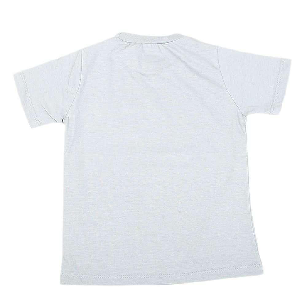 Boys Printed Half Sleeves T-Shirt 4733 - Steel Grey, Kids, Boys T-Shirts, Chase Value, Chase Value