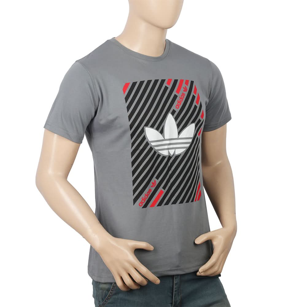 Men's Half Sleeves Printed T-Shirt - Grey, Men, T-Shirts And Polos, Chase Value, Chase Value