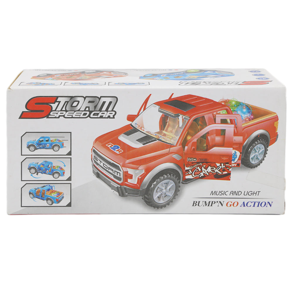 Battery Operated Car with Music & Light - Red, Kids, Battery Operated Toys, Chase Value, Chase Value