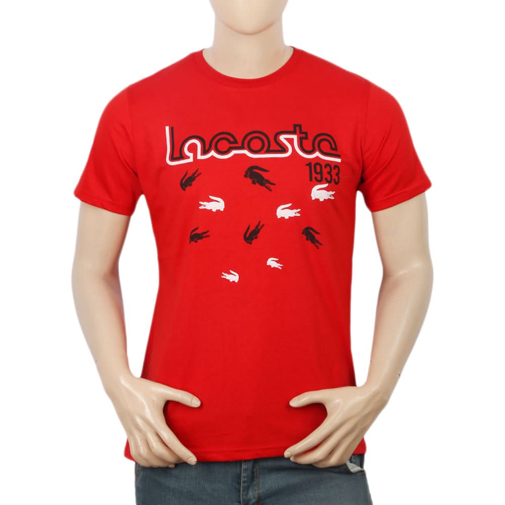 Men's Half Sleeves Printed T-Shirt - Red, Men, T-Shirts And Polos, Chase Value, Chase Value