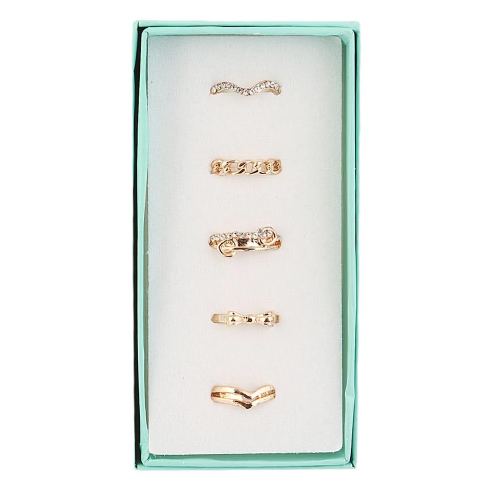 Women's Finger Rings 5 Pcs - Golden, Women, Finger Rings, Chase Value, Chase Value