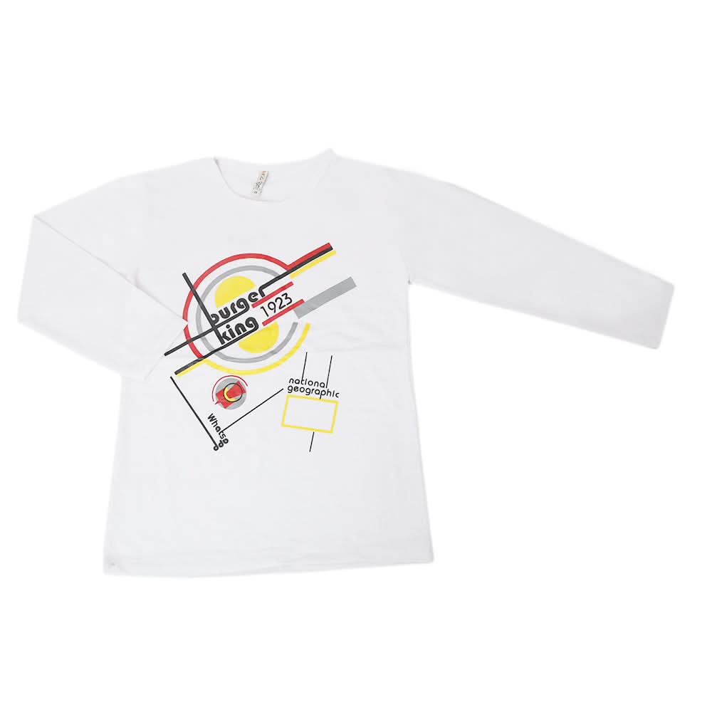 Boys Full Sleeves T-Shirt - White, Kids, Boys T-Shirts, Chase Value, Chase Value
