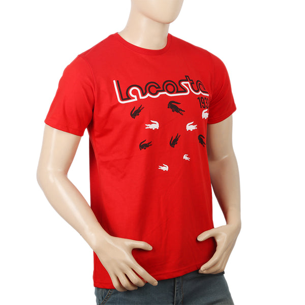 Men's Half Sleeves Printed T-Shirt - Red, Men, T-Shirts And Polos, Chase Value, Chase Value