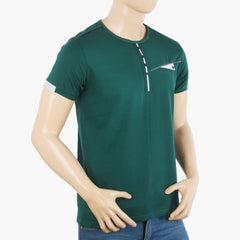 Men's Half Sleeves T-Shirt - Dark Green, Men's T-Shirts & Polos, Chase Value, Chase Value