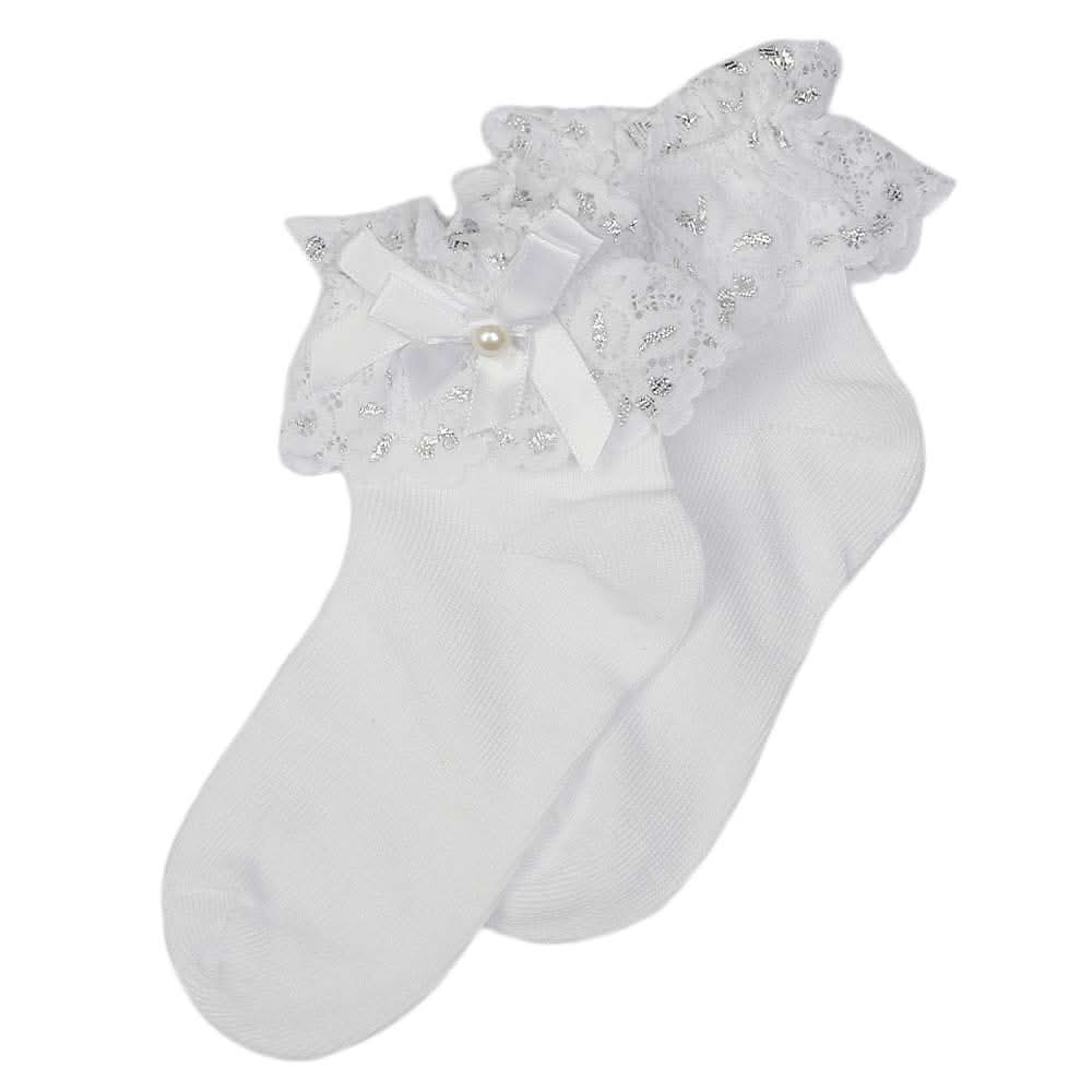 Girls Frill Socks - White, Kids, Girls Socks, Chase Value, Chase Value