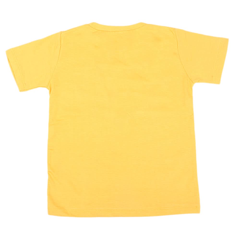 Boys Printed Half Sleeves T-Shirt 4734 - Yellow, Kids, Boys T-Shirts, Chase Value, Chase Value