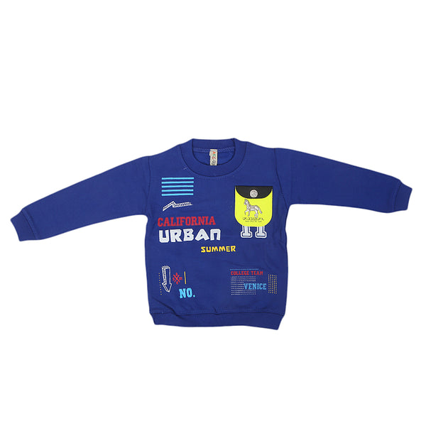 Boys Full Sleeves Fleece T-Shirt - Royal Blue, Kids, Boys T-Shirts, Eminent, Chase Value