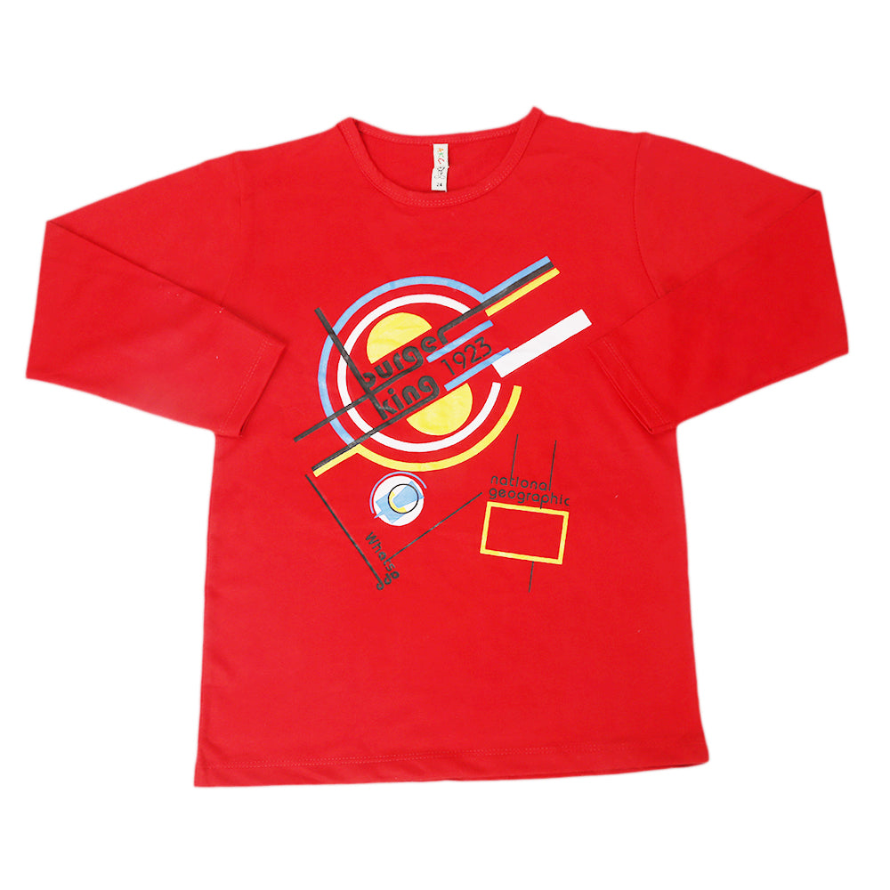 Boys Full Sleeves T-Shirt - Red, Kids, Boys T-Shirts, Chase Value, Chase Value