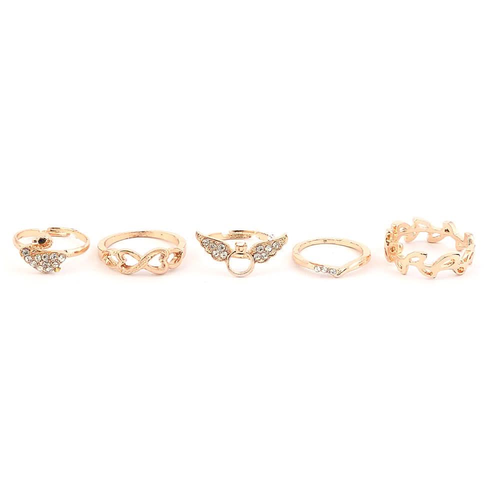 Women's Finger Rings 5 Pcs - Golden, Women, Finger Rings, Chase Value, Chase Value