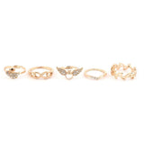 Women's Finger Rings 5 Pcs - Golden, Women, Finger Rings, Chase Value, Chase Value