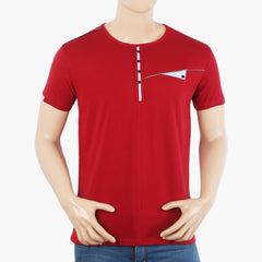 Men's Half Sleeves T-Shirt - Maroon, Men's T-Shirts & Polos, Chase Value, Chase Value