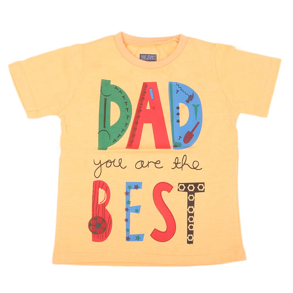 Boys Printed Half Sleeves T-Shirt 4734 - Peach, Kids, Boys T-Shirts, Chase Value, Chase Value
