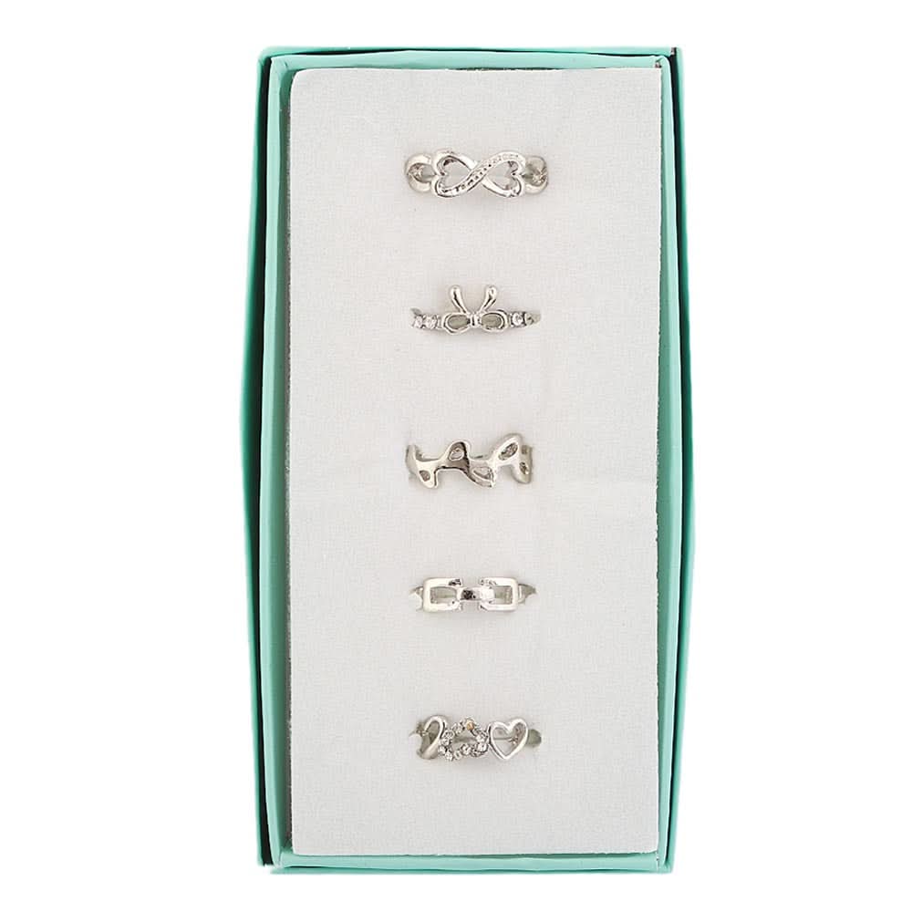 Women's Finger Rings 5 Pcs - Silver, Women, Finger Rings, Chase Value, Chase Value