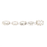 Women's Finger Rings 5 Pcs - Silver, Women, Finger Rings, Chase Value, Chase Value