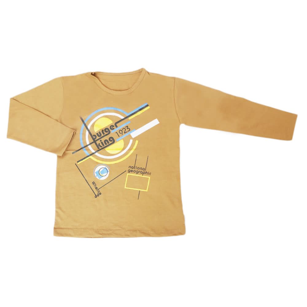 Boys Full Sleeves T-Shirt  8741 - Brown, Kids, Boys T-Shirts, Chase Value, Chase Value