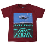 Boys Round Neck Half Sleeves T-Shirt - Maroon, Kids, Boys T-Shirts, Chase Value, Chase Value