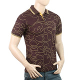 Men's Half Sleeves Slim Fit Polo T-Shirt - Dark Brown, Men, T-Shirts And Polos, Chase Value, Chase Value
