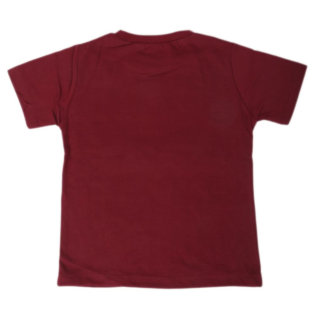 Boys Round Neck Half Sleeves T-Shirt - Maroon, Kids, Boys T-Shirts, Chase Value, Chase Value