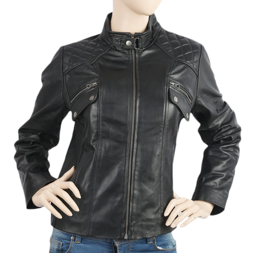 Women's Leather Jacket - Black, Women, Jackets, Chase Value, Chase Value