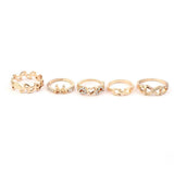 Women's Finger Rings 5 Pcs - Golden, Women, Finger Rings, Chase Value, Chase Value