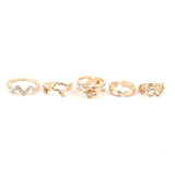Women's Finger Rings 5 Pcs - Golden, Women, Finger Rings, Chase Value, Chase Value