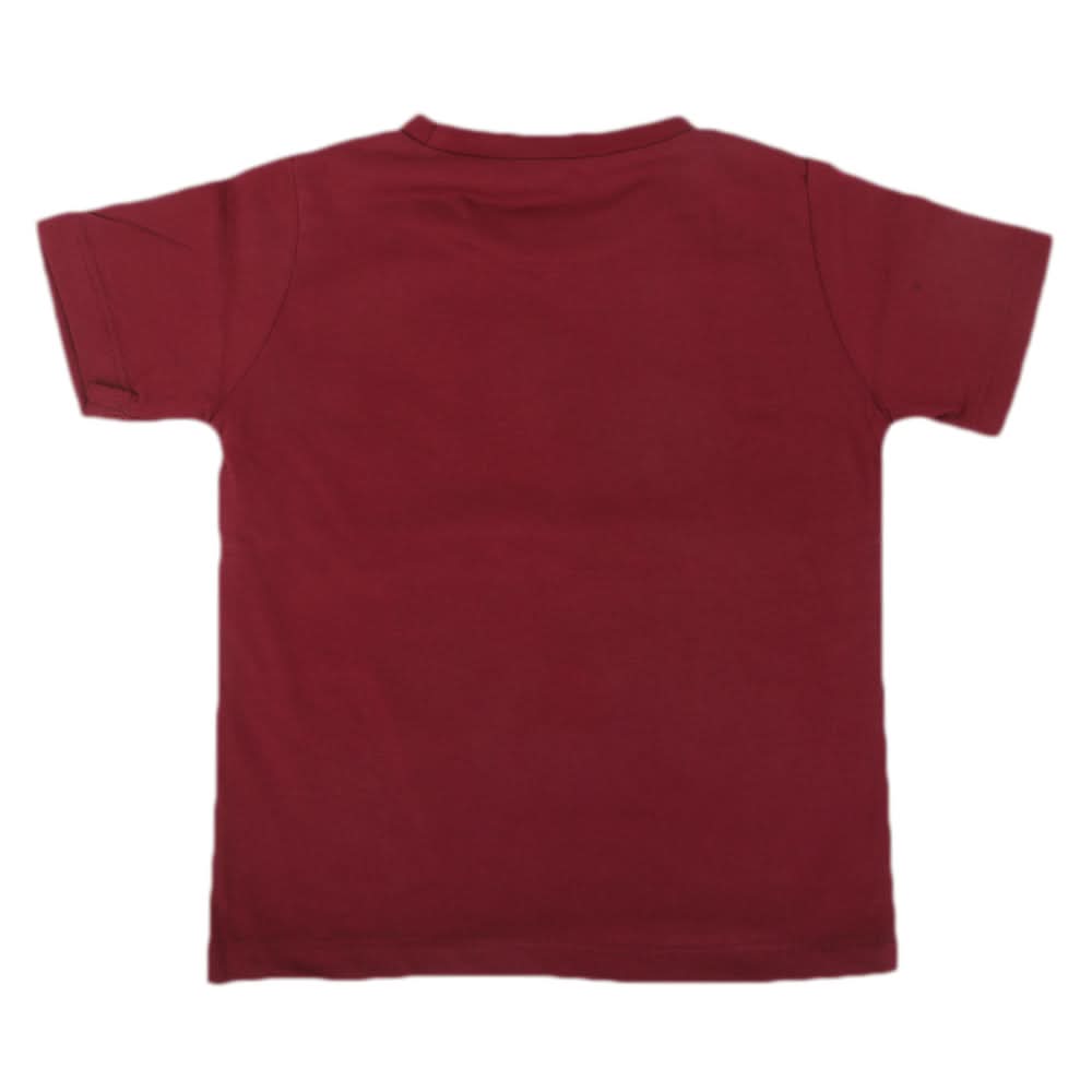 Boys Half Sleeves T-Shirt - Maroon, Kids, Boys T-Shirts, Chase Value, Chase Value