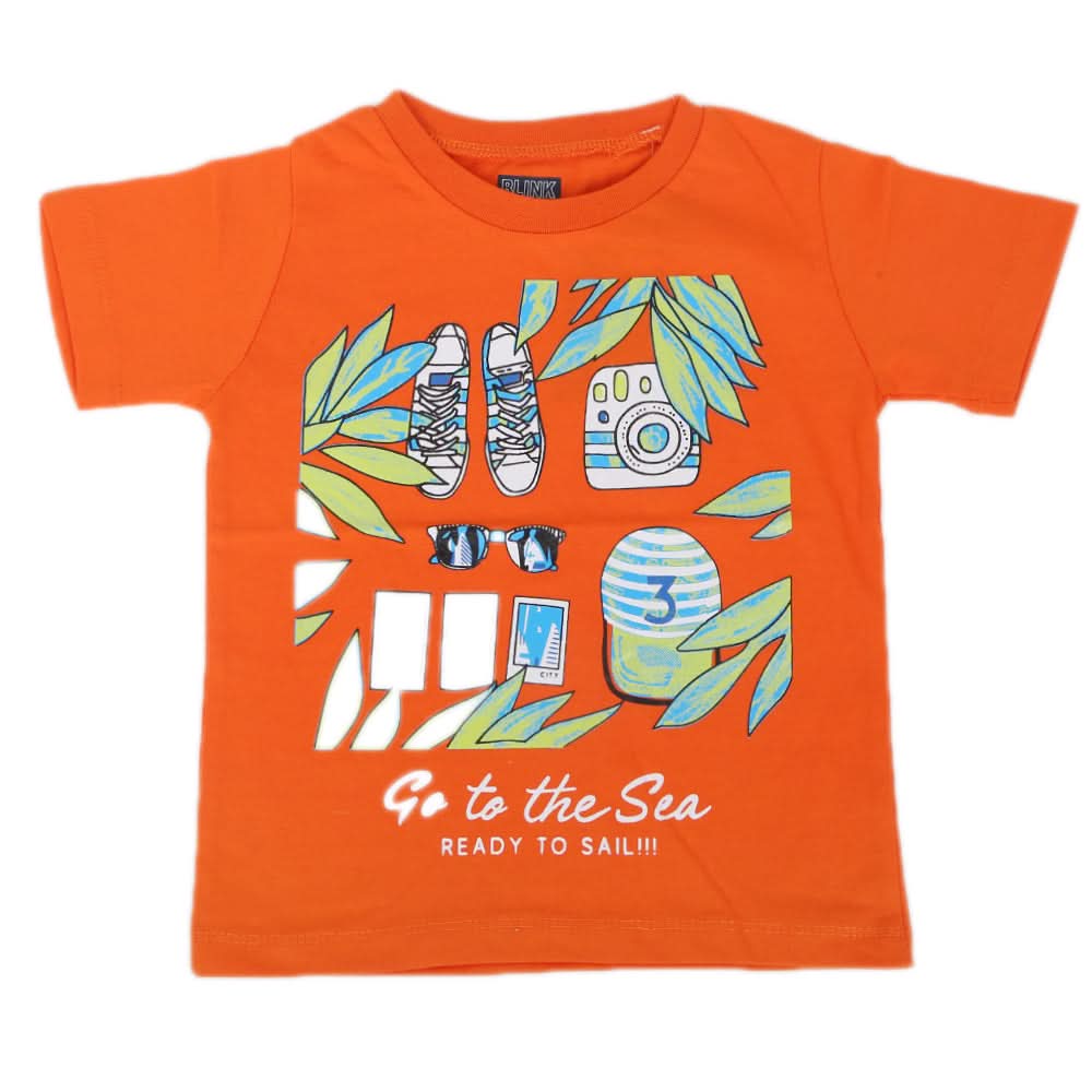 Boys Half Sleeves T-Shirt - Orange, Kids, Boys T-Shirts, Chase Value, Chase Value