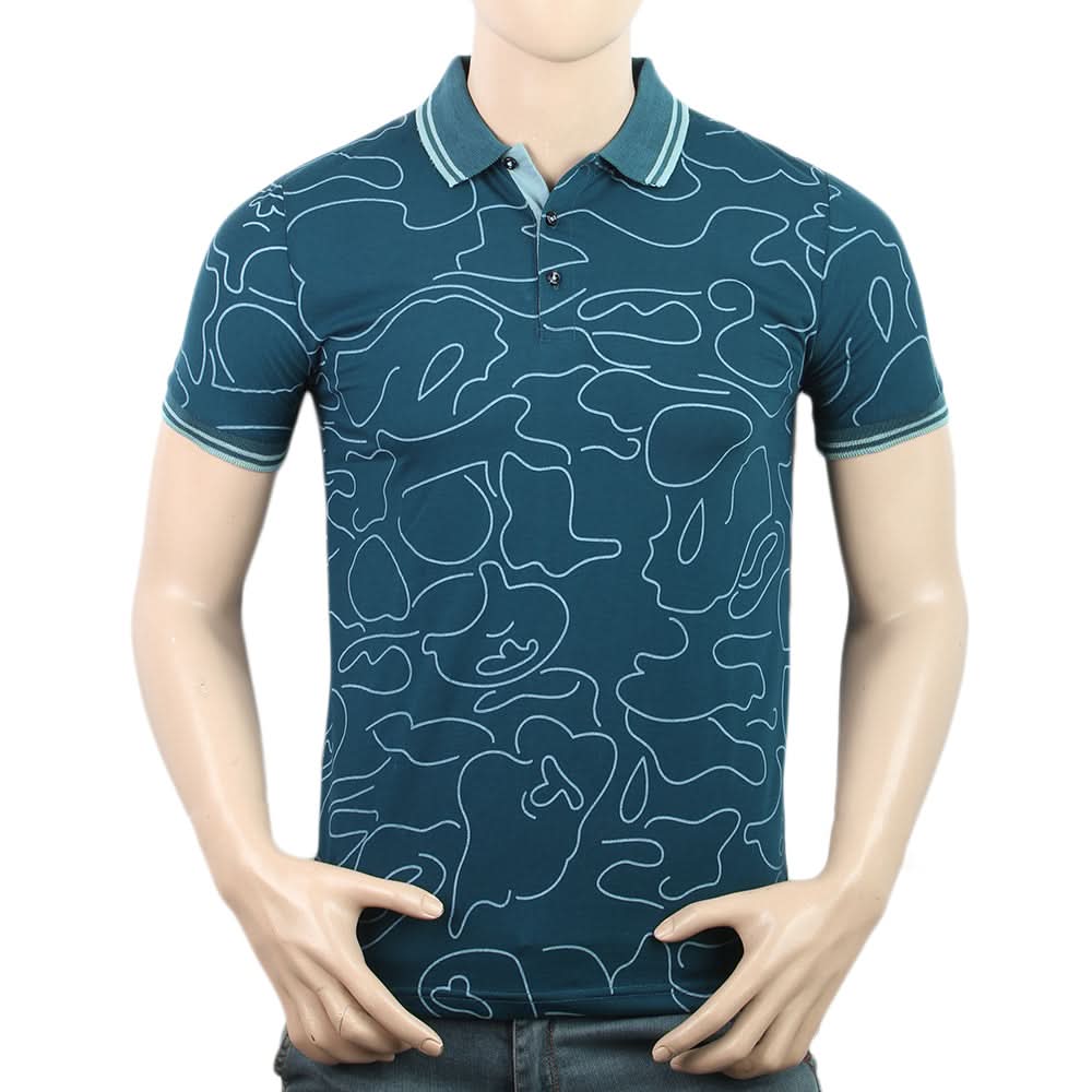 Men's Half Sleeves Polo T-Shirt - Sea Green, Men, T-Shirts And Polos, Chase Value, Chase Value