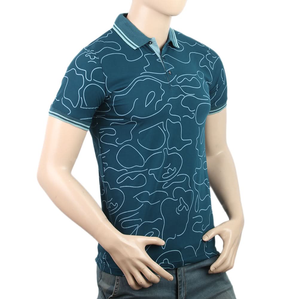 Men's Half Sleeves Polo T-Shirt - Sea Green, Men, T-Shirts And Polos, Chase Value, Chase Value
